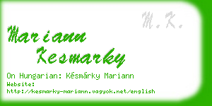 mariann kesmarky business card
