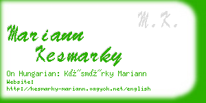 mariann kesmarky business card